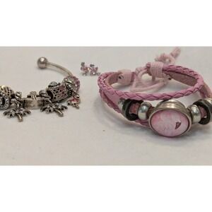 Pink Flamingo Fashion Jewelry Set Earrings and Bracelets